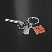 Брелок метал. Rockstar с револьвером