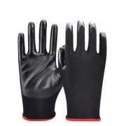 Перчатки с латексным покрытием ладони, черные, размер (L) 1 пар.