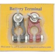 Клемма АКБ «КНР» Большая, к-т2шт., Черн/красн, Болт с барашком латун. сплав